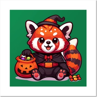 Cute Red Panda Halloween Costume Posters and Art